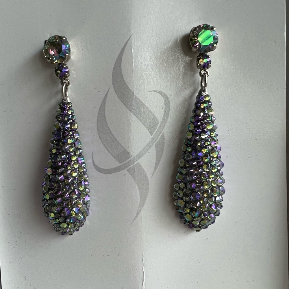 Stephanie Somers Crystal couture purple earrings